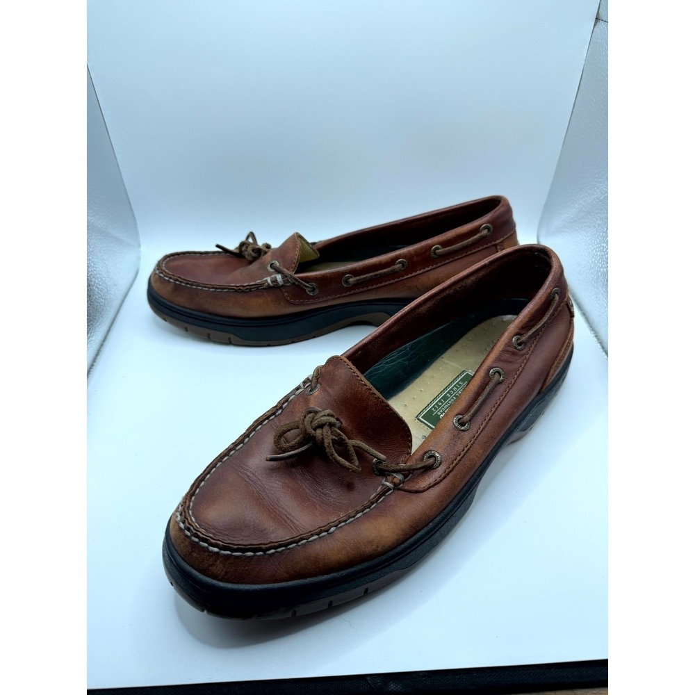 L.L. Bean Camp Moc 05455 Mens 11.5 M Handsewn Moccasins Brown Leather Shoes